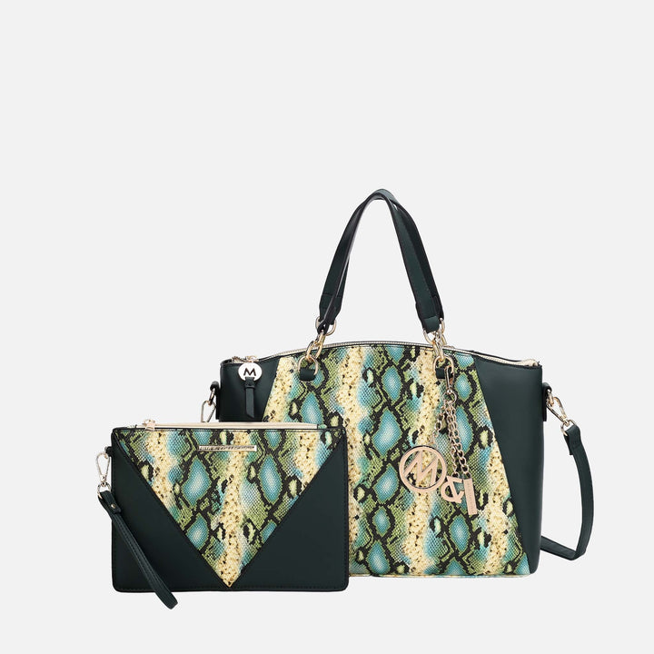 Mustard MKF Collection By Mia K Addison Shoulder Bag And Wristlet Set