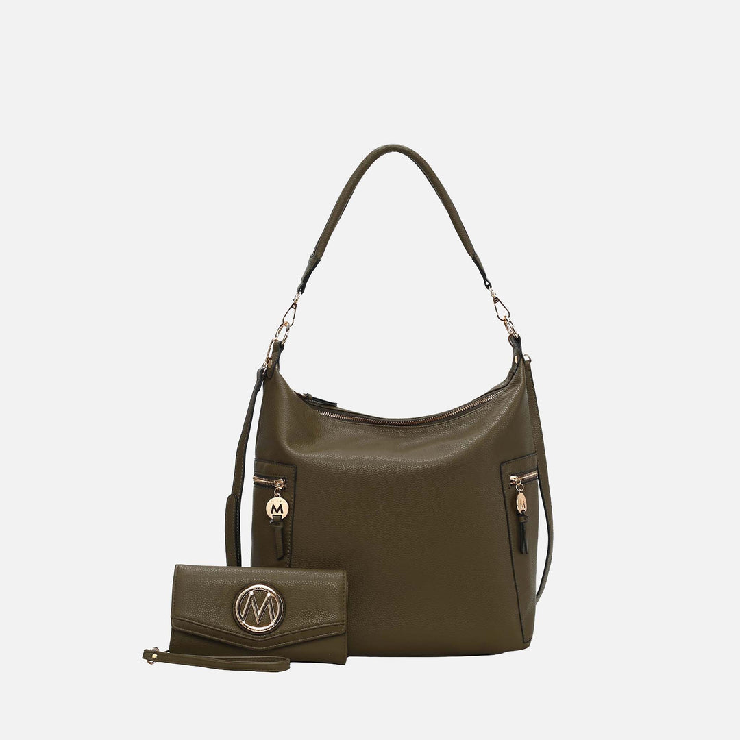 Pewter MKF Collection By Mia K Ophelia Hobo Bag And Wallet Set