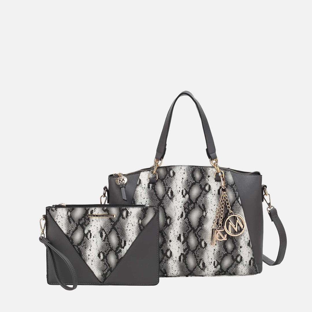 Denim Blue MKF Collection By Mia K Addison Shoulder Bag And Wristlet Set
