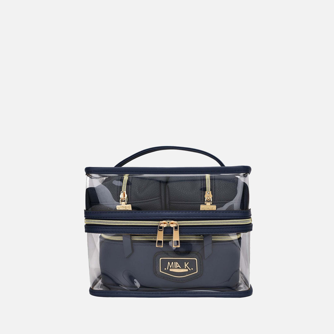 Charcoal Grey MKF Collection By Mia K Emma Cosmetic Case And Set
