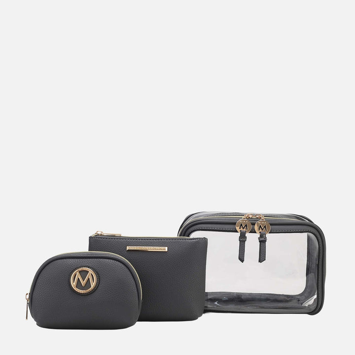Taupe MKF Collection By Mia K Laura Cosmetic Case And Set