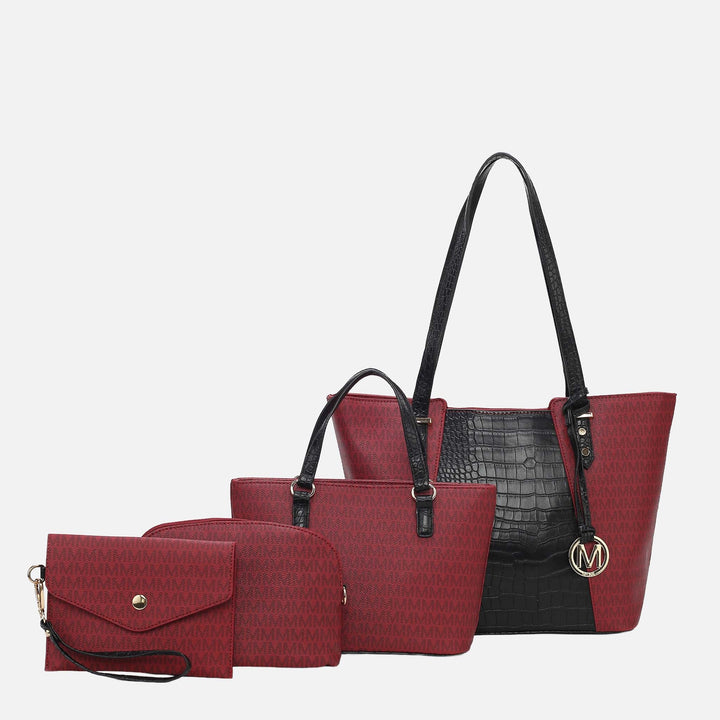 White MKF Collection By Mia K Lippa M Signature Tote And Set
