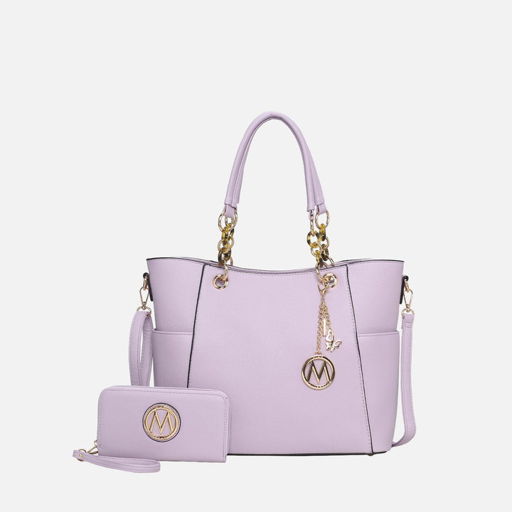 Coffee MKF Collection By Mia K Bonita Tote Bag And Wallet Set