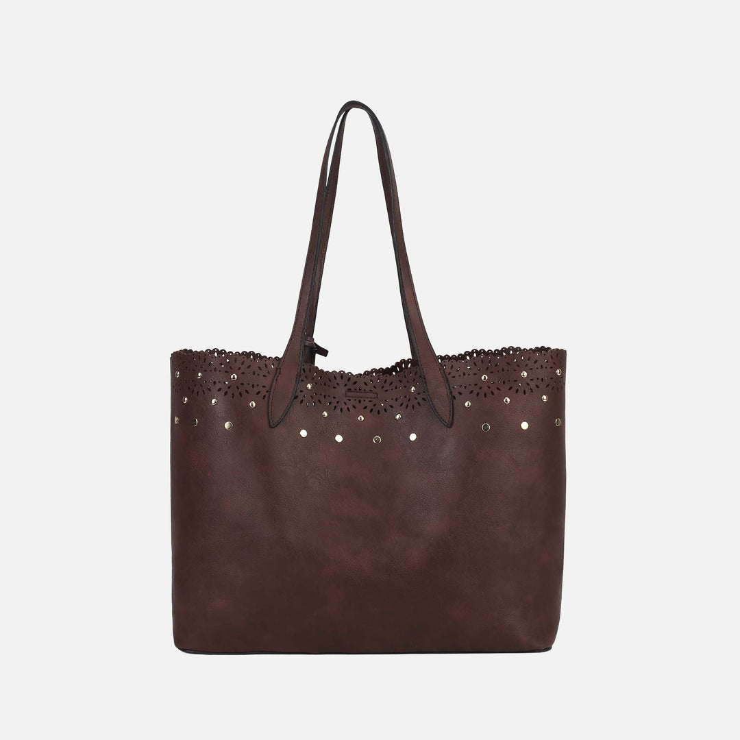 Cognac Brown MKF Collection By Mia K Mariahna 3 Pcs Shopper Tote Crossbody And Wallet