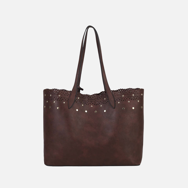 Cognac Brown MKF Collection By Mia K Mariahna 3 Pcs Shopper Tote Crossbody And Wallet