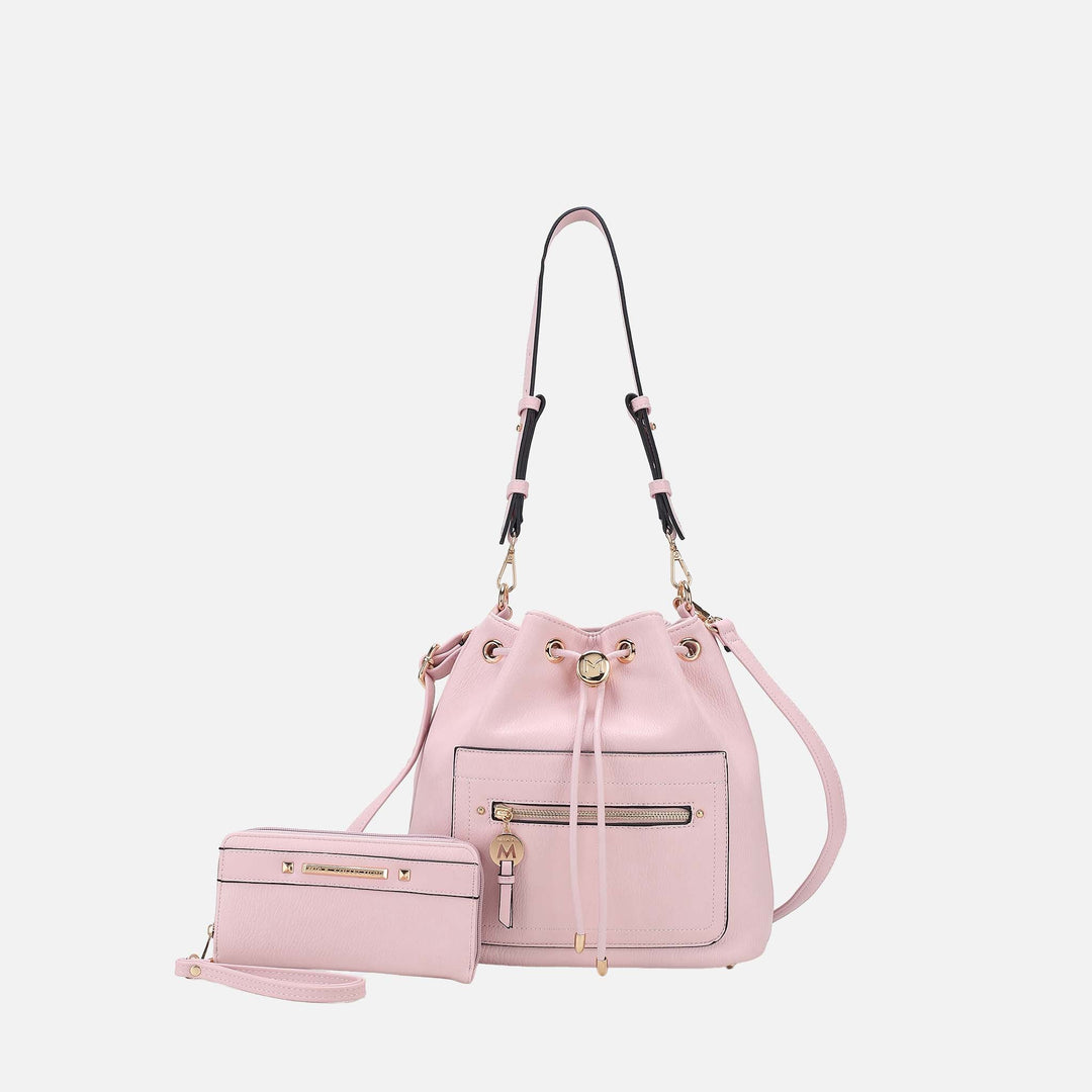 Burgundy MKF Collection By Mia K Larissa Bucket Bag And Wallet Set