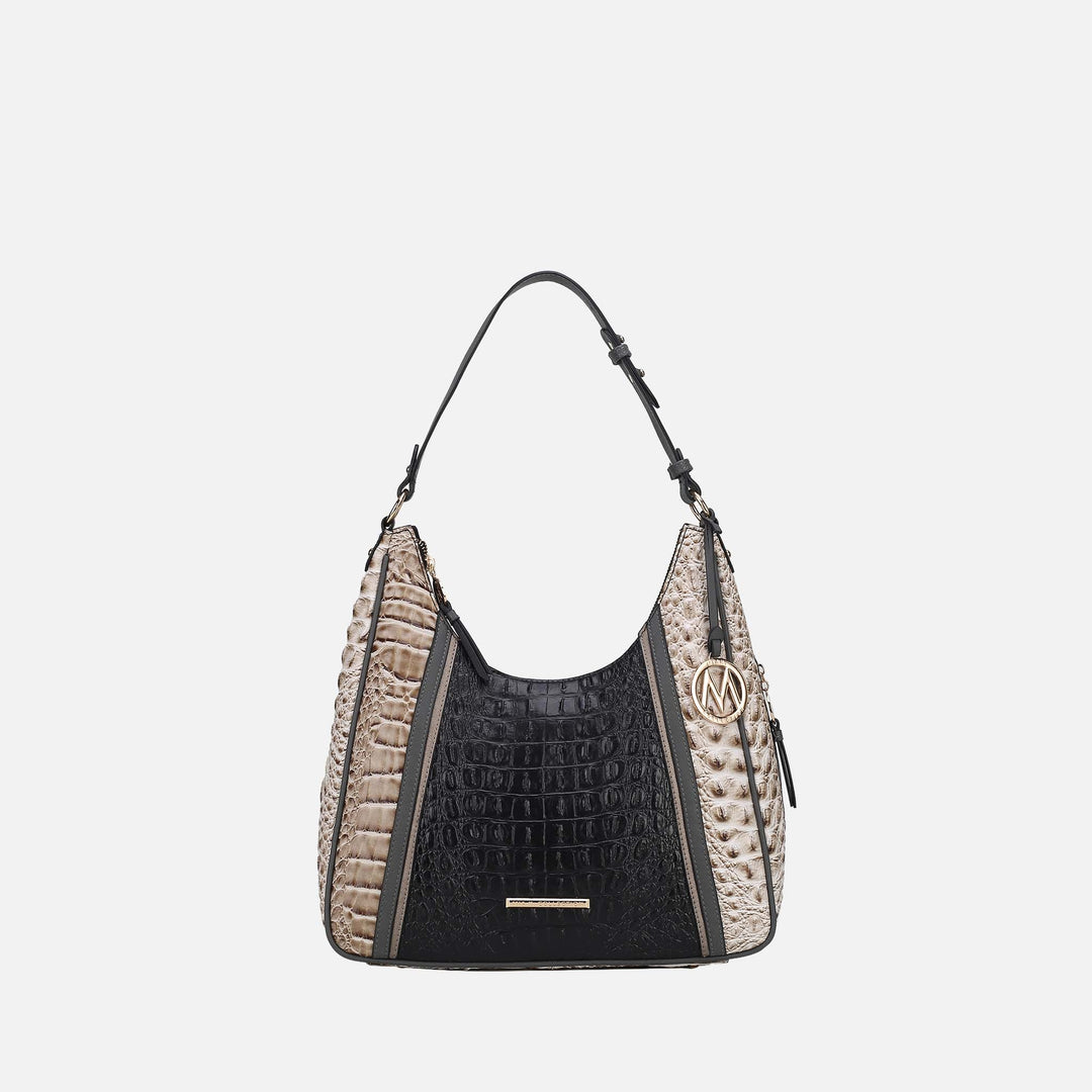 Croco Green MKF Collection By Mia K Becket Embossed Shoulder Bag