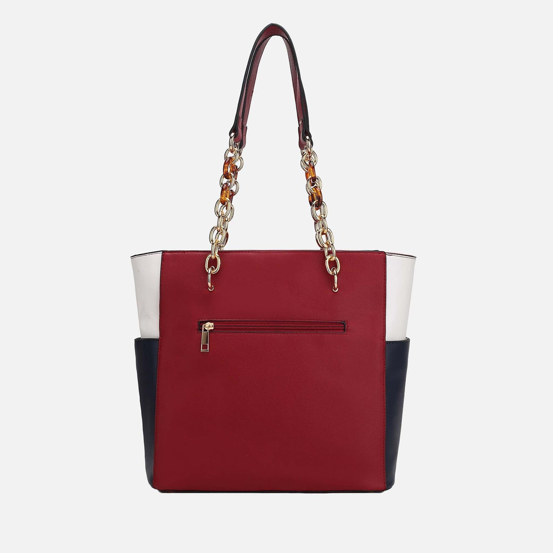 Wine MKF Collection By Mia K Rochelle Tote And Wristlet Set