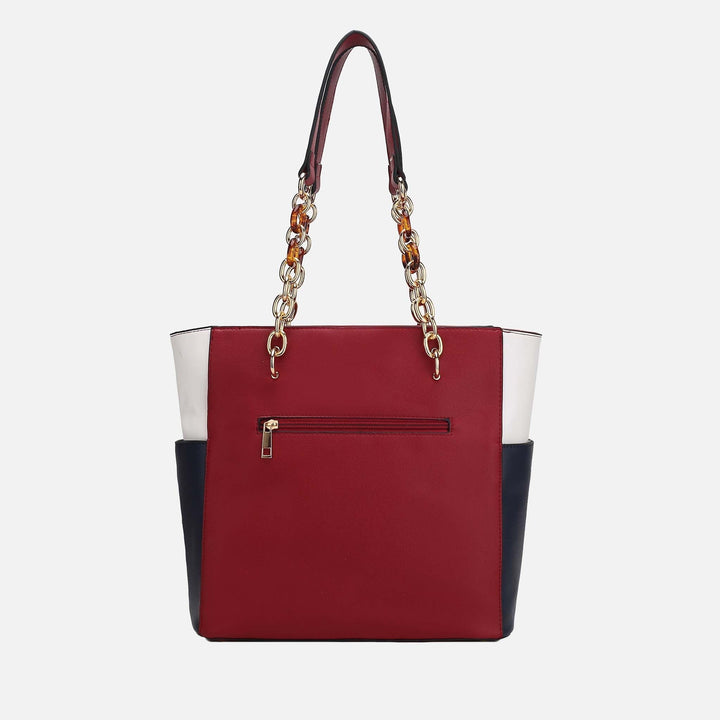 Wine MKF Collection By Mia K Rochelle Tote And Wristlet Set