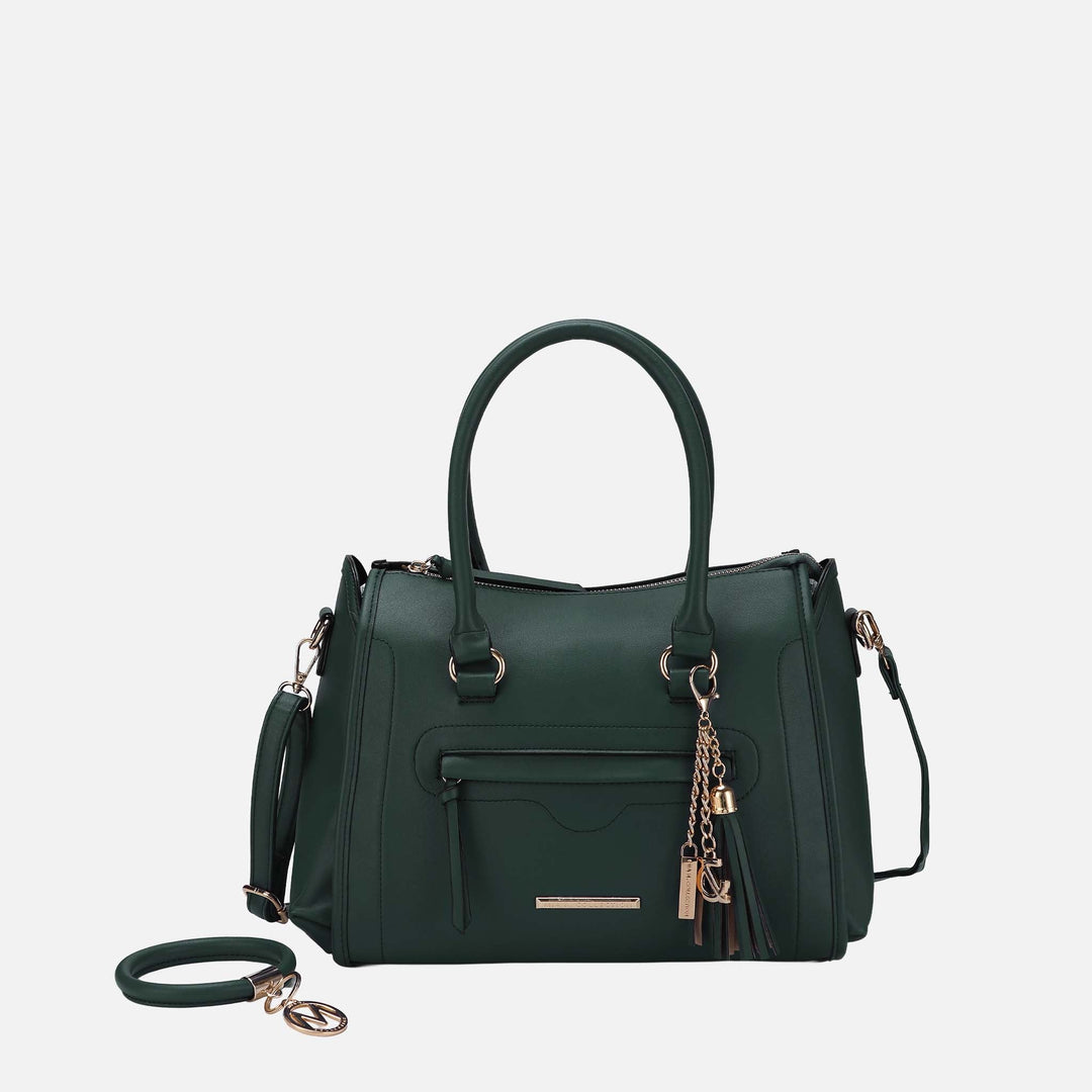 Taupe MKF Collection By Mia K Valeria Shoulder Bag And Bracelet Keyring