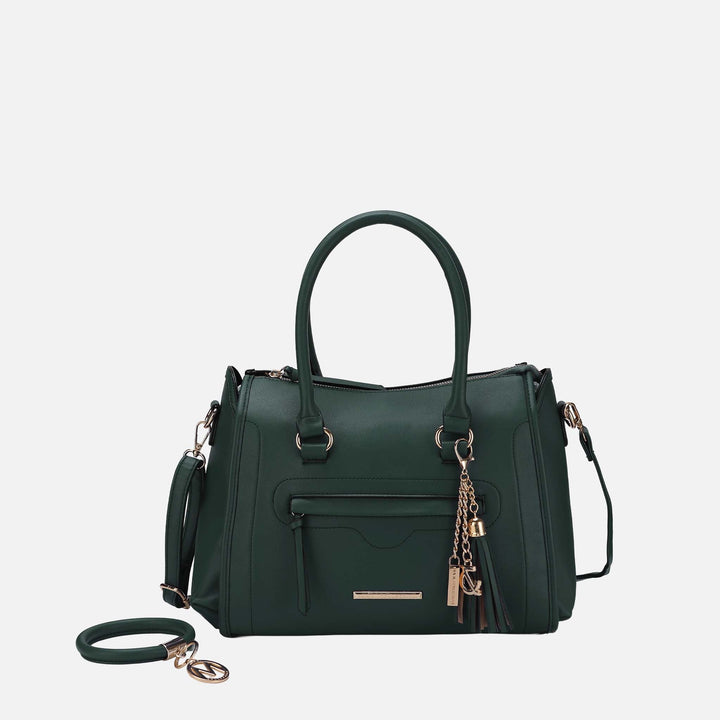 Taupe MKF Collection By Mia K Valeria Shoulder Bag And Bracelet Keyring