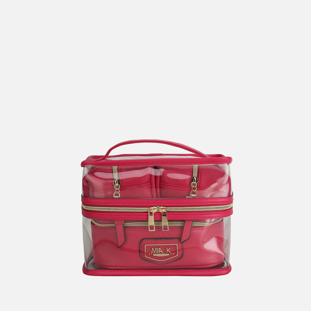Wine MKF Collection By Mia K Emma Cosmetic Case And Set