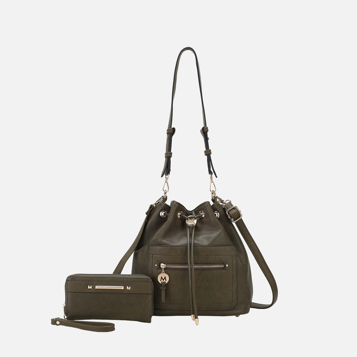 Seafoam MKF Collection By Mia K Larissa Bucket Bag And Wallet Set