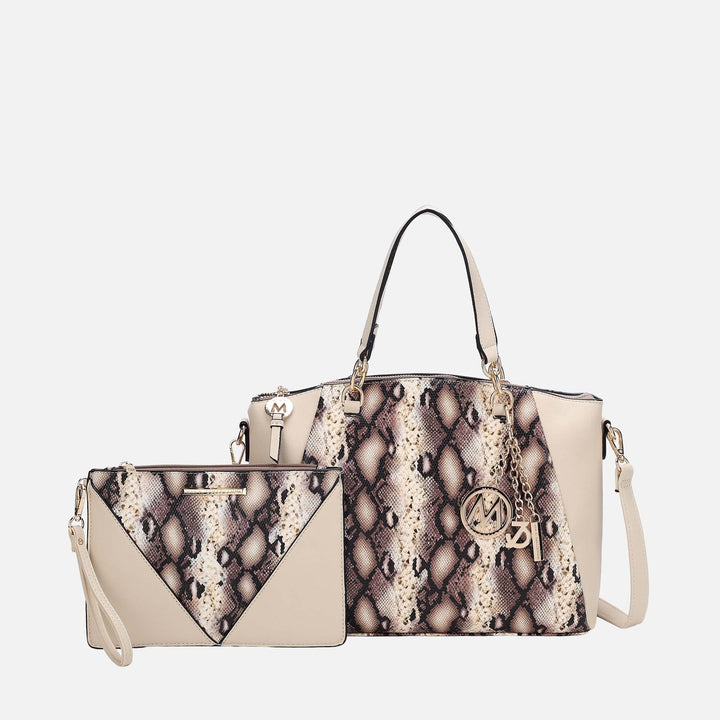 Cognac Brown MKF Collection By Mia K Addison Shoulder Bag And Wristlet Set