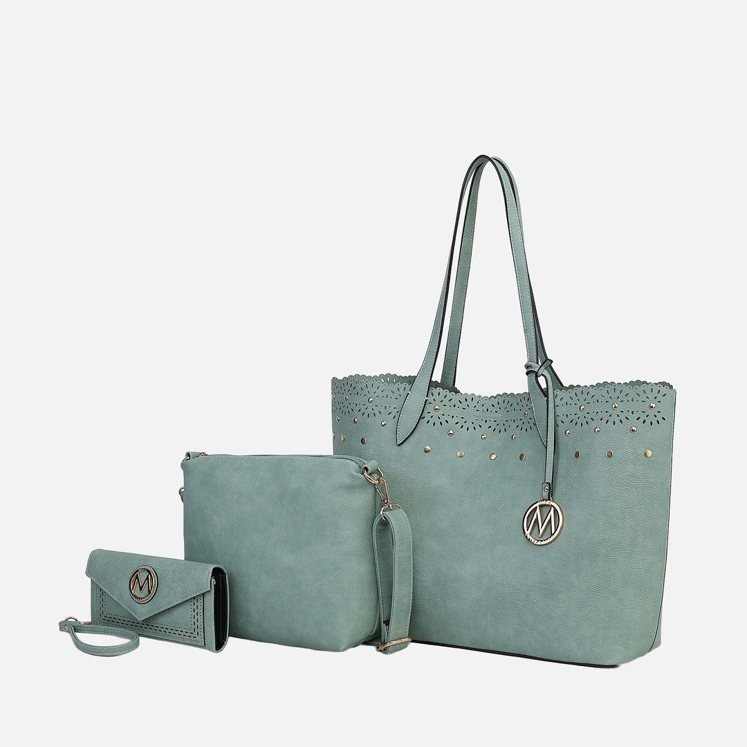 MKF Collection By Mia K Mariahna 3 Pcs Shopper Tote Crossbody And Wallet