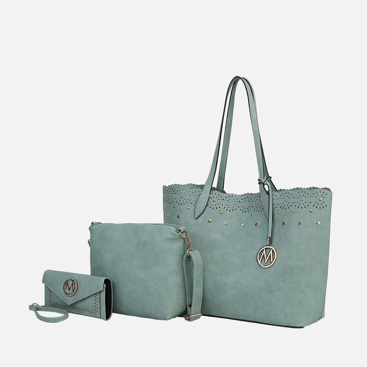 MKF Collection By Mia K Mariahna 3 Pcs Shopper Tote Crossbody And Wallet