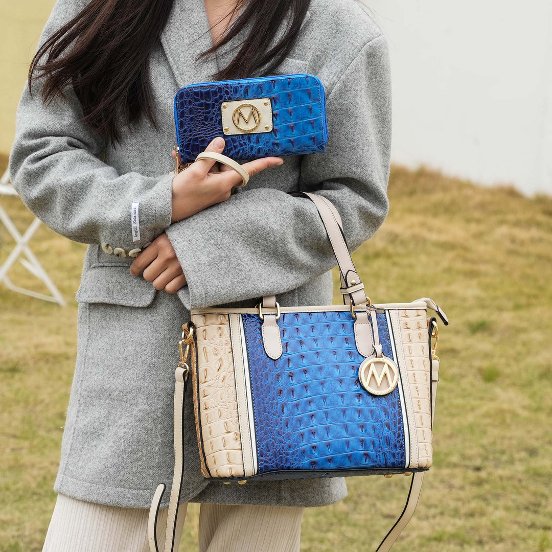 Croco Black MKF Collection By Mia K Lizza Tote Bag