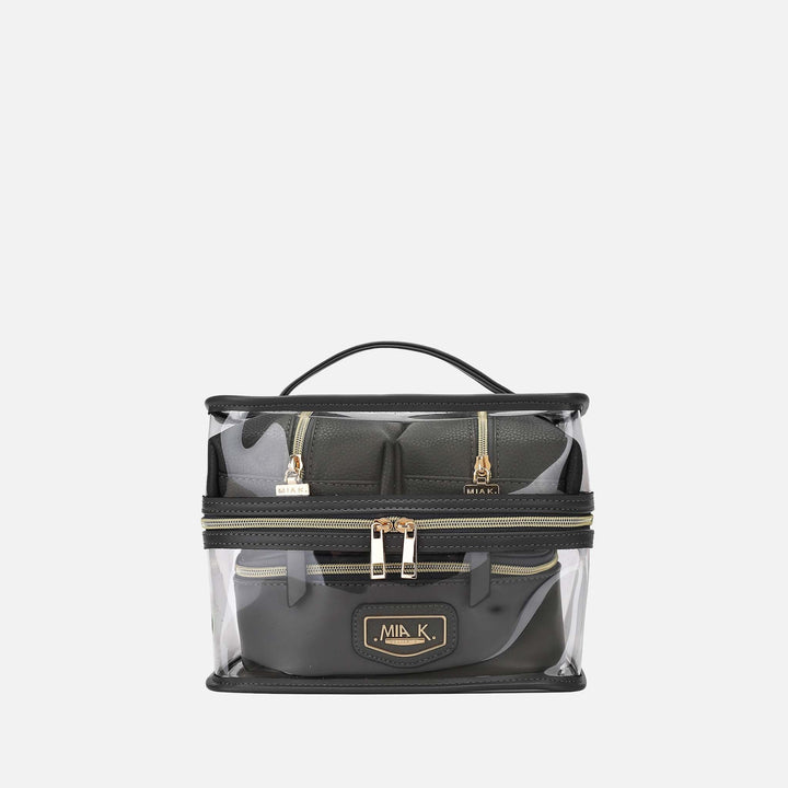 Taupe MKF Collection By Mia K Emma Cosmetic Case And Set