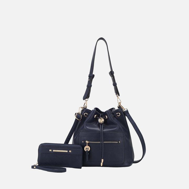 Taupe MKF Collection By Mia K Larissa Bucket Bag And Wallet Set
