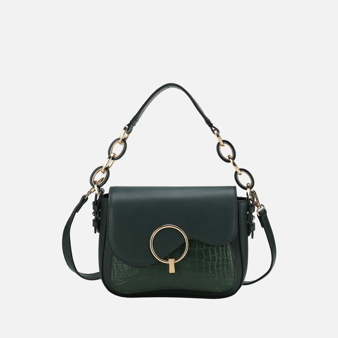 Yellow MKF Collection By Mia K Fanta Croc Shoulder Bag