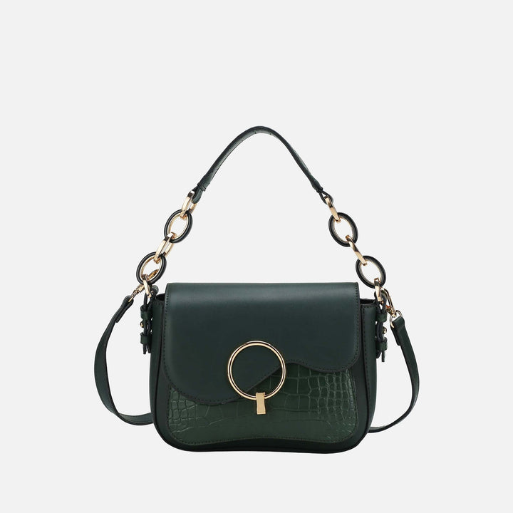 Yellow MKF Collection By Mia K Fanta Croc Shoulder Bag
