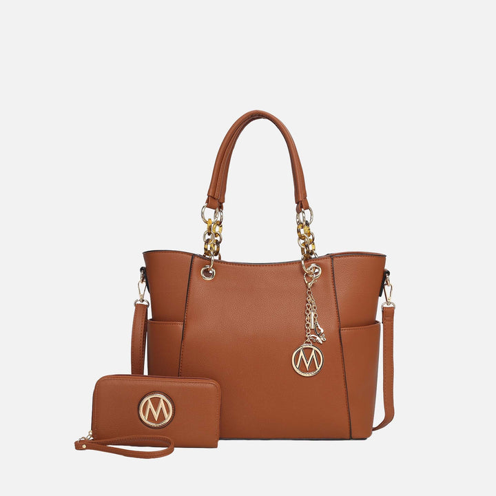 Black MKF Collection By Mia K Bonita Tote Bag And Wallet Set