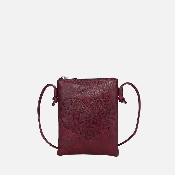 Navy Red MKF Collection By Mia K Heartly Crossbody Bag