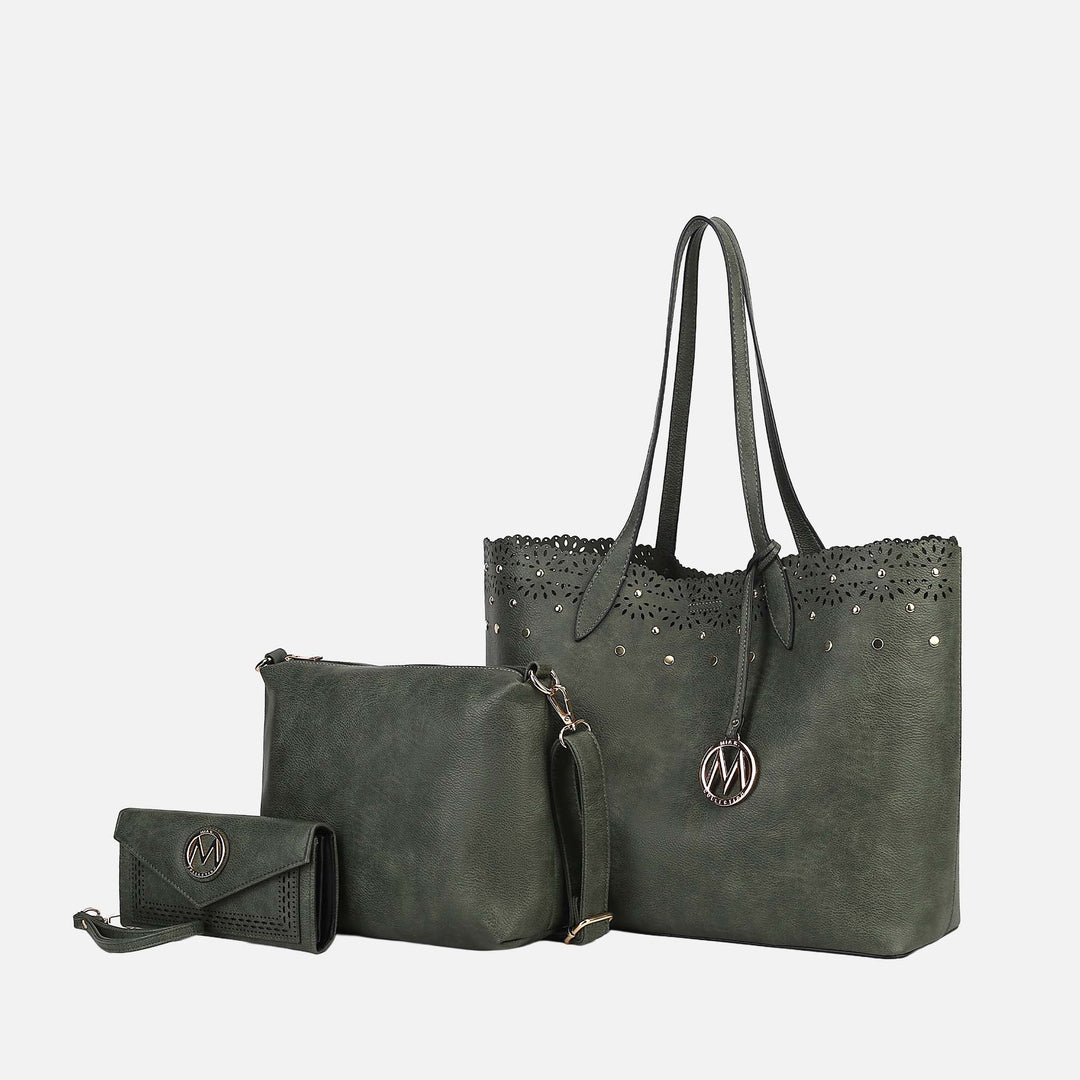 MKF Collection By Mia K Mariahna 3 Pcs Shopper Tote Crossbody And Wallet