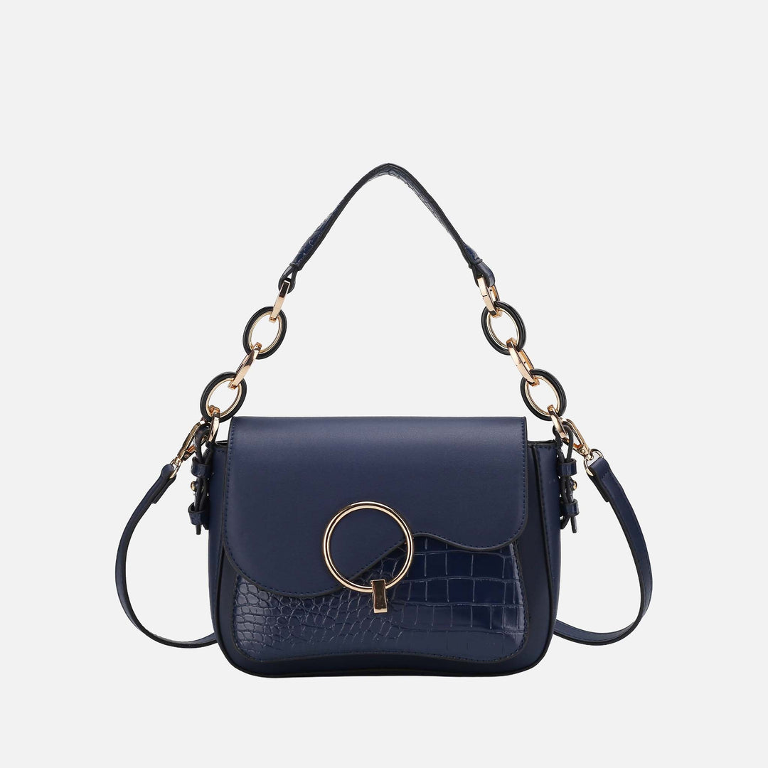 Wine MKF Collection By Mia K Fanta Croc Shoulder Bag
