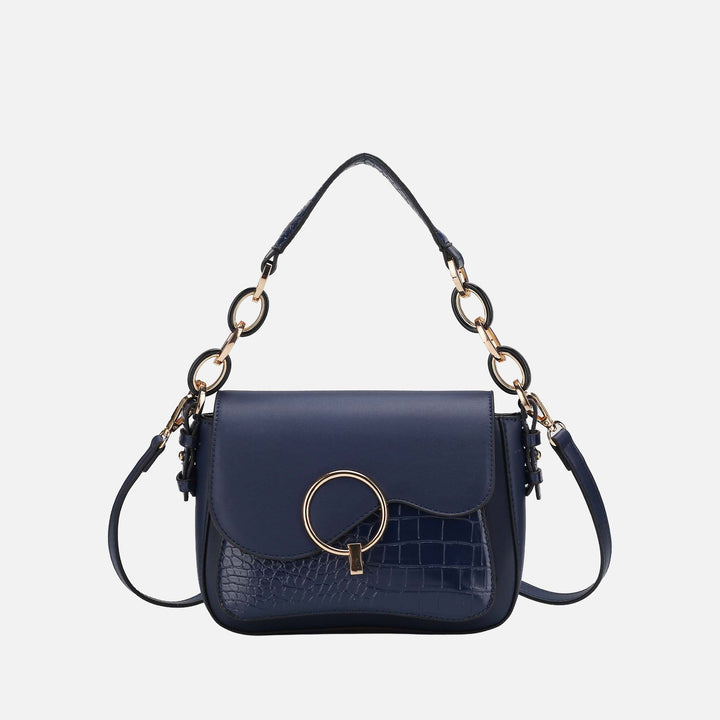 Wine MKF Collection By Mia K Fanta Croc Shoulder Bag