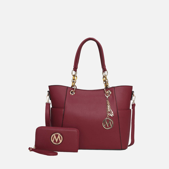 Light Blue MKF Collection By Mia K Bonita Tote Bag And Wallet Set