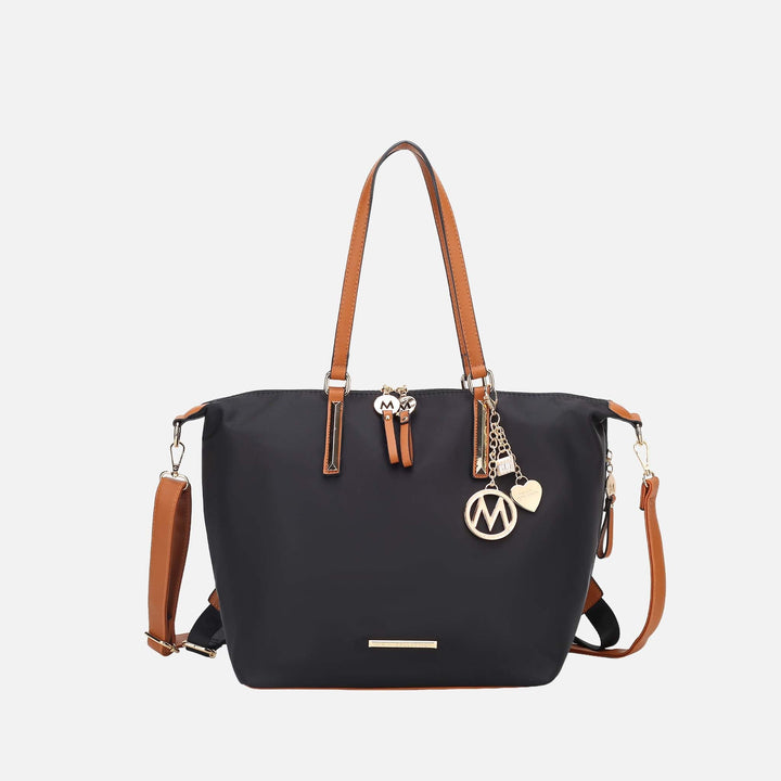 Chocolate MKF Collection By Mia K Layla Convertible Weekender