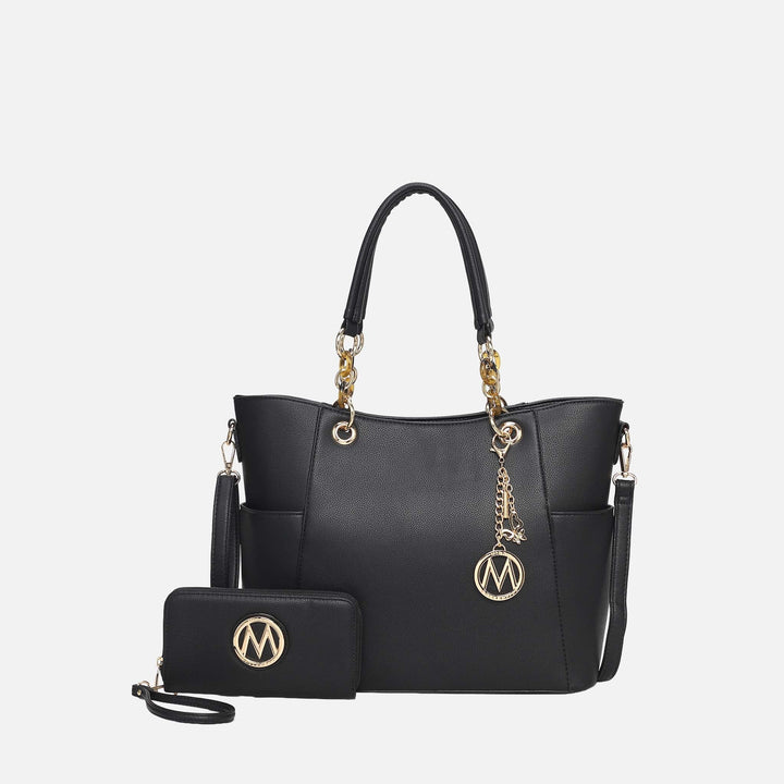 Fuchsia MKF Collection By Mia K Bonita Tote Bag And Wallet Set
