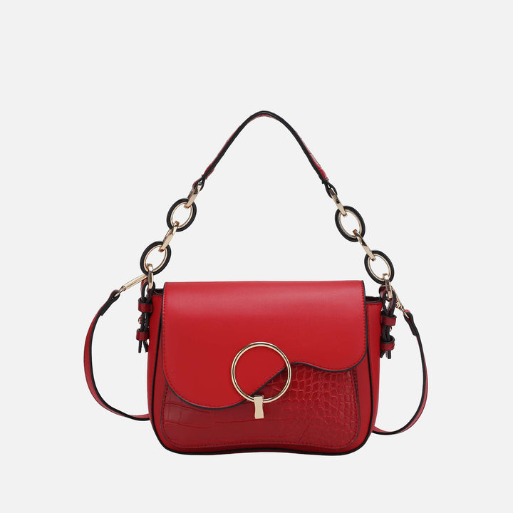 Chocolate MKF Collection By Mia K Fanta Croc Shoulder Bag
