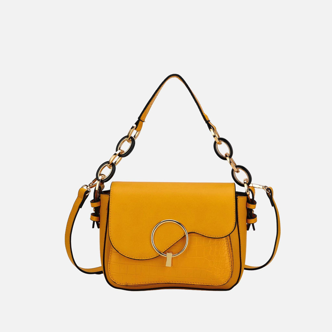 Taupe MKF Collection By Mia K Fanta Croc Shoulder Bag