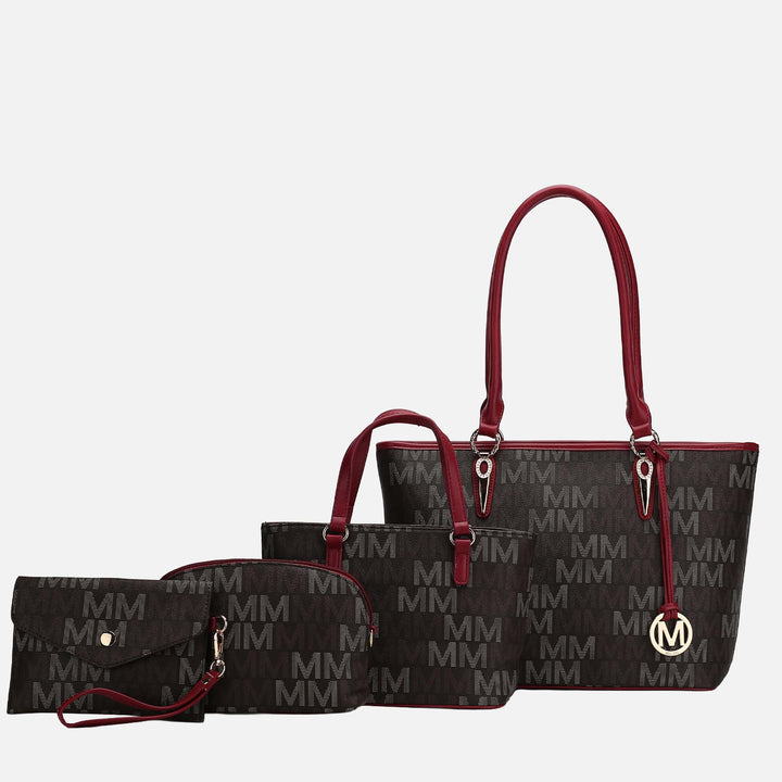 White MKF Collection By Mia K Alexy Signature Tote Bag And Set