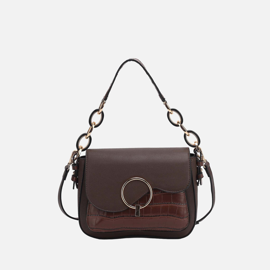 MKF Collection By Mia K Fanta Croc Shoulder Bag