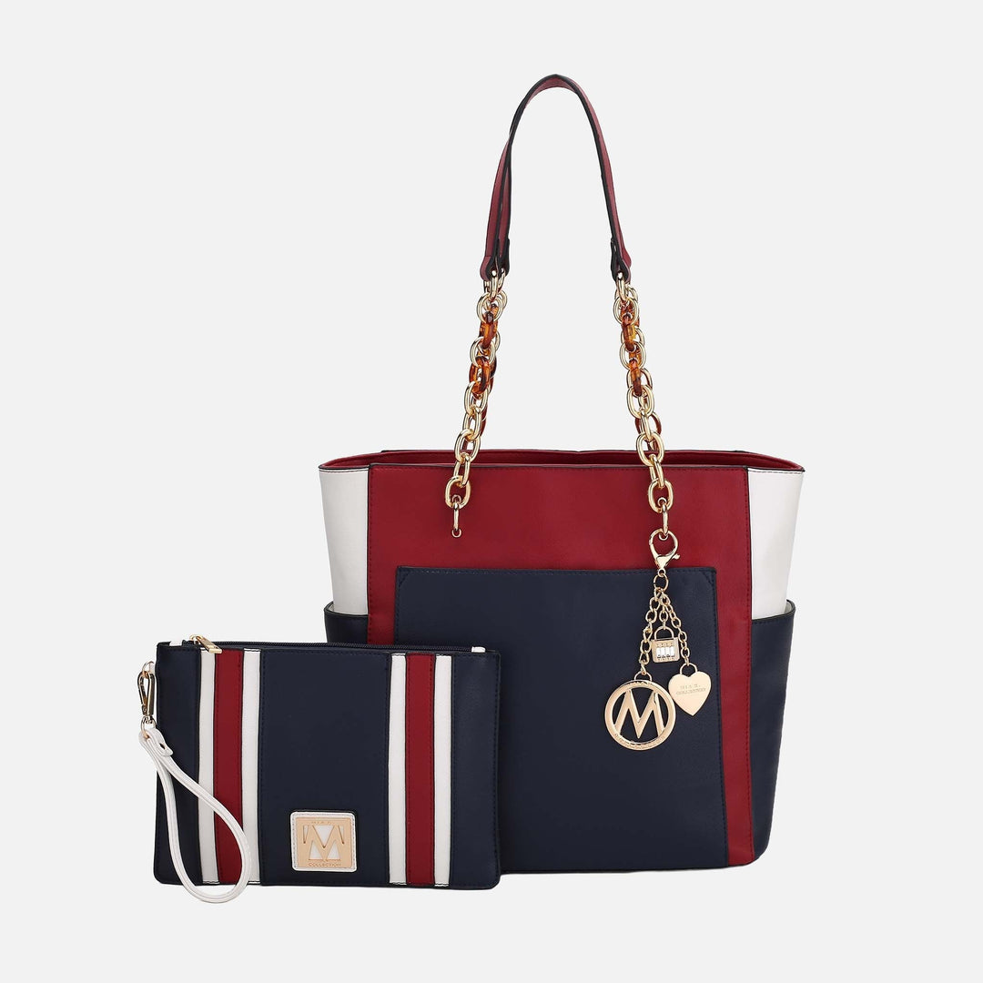 Black MKF Collection By Mia K Rochelle Tote And Wristlet Set
