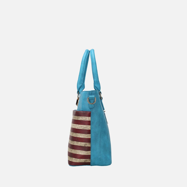Chocolate MKF Collection By Mia K Lilian Printed Flag Tote Bag