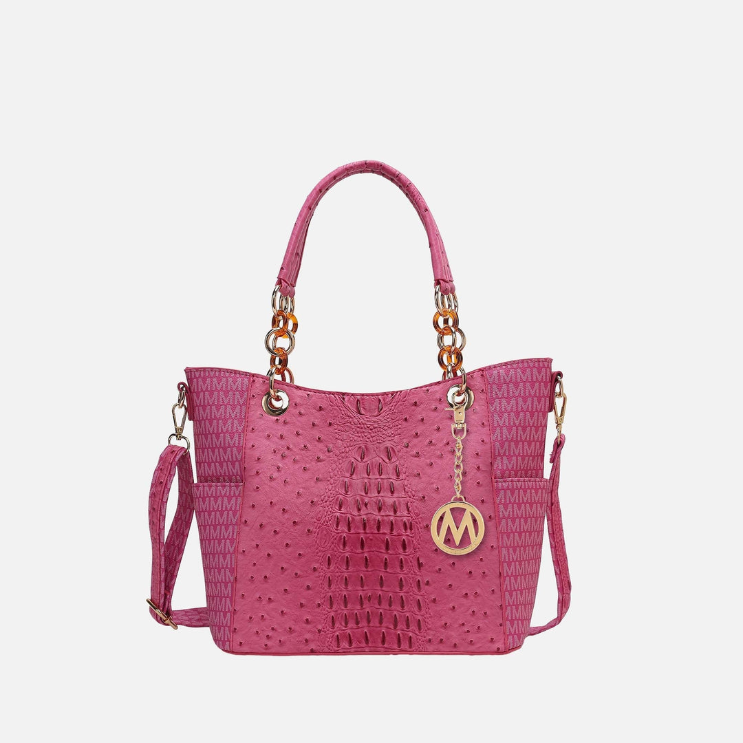 White MKF Collection By Mia K Miriam Signature Tote Bag