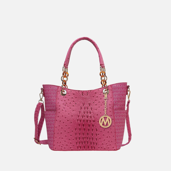 White MKF Collection By Mia K Miriam Signature Tote Bag
