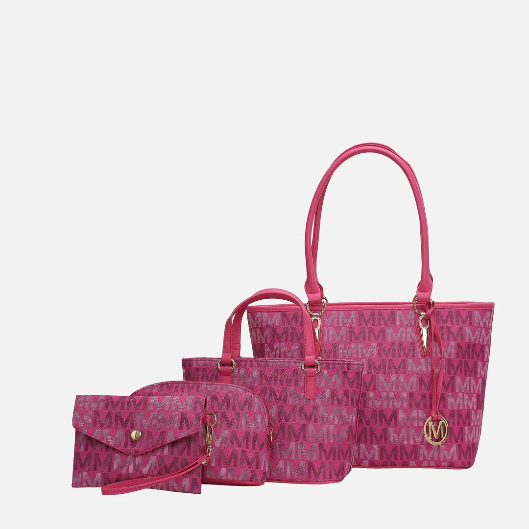 Fuchsia MKF Collection By Mia K Alexy Signature Tote Bag And Set