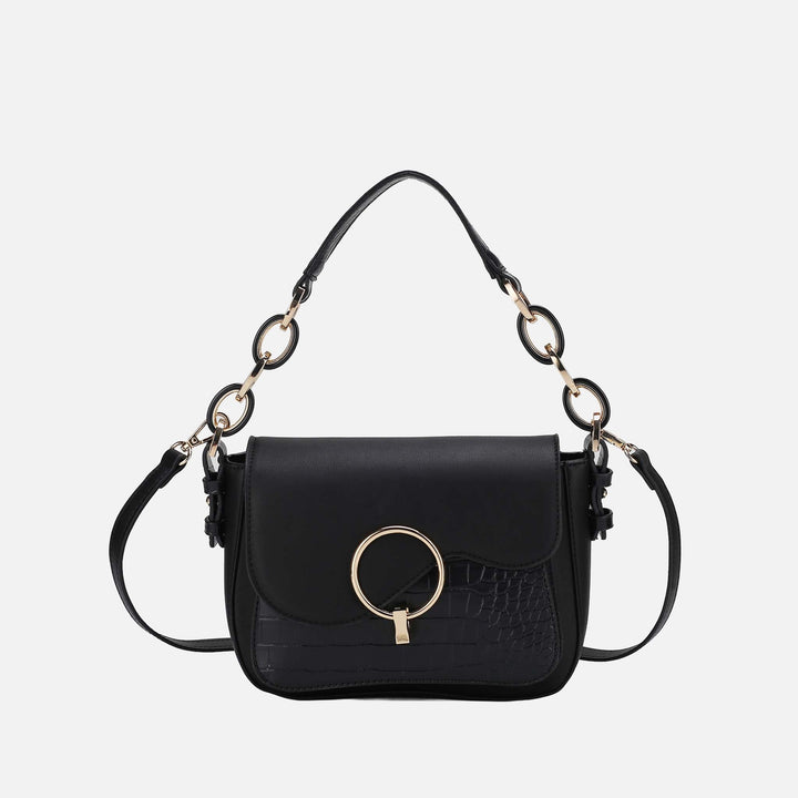 Grey MKF Collection By Mia K Fanta Croc Shoulder Bag