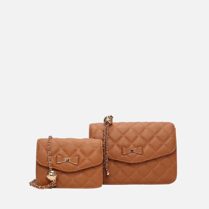 Brown MKF Collection By Mia K Blossom Shoulder Bag And Set