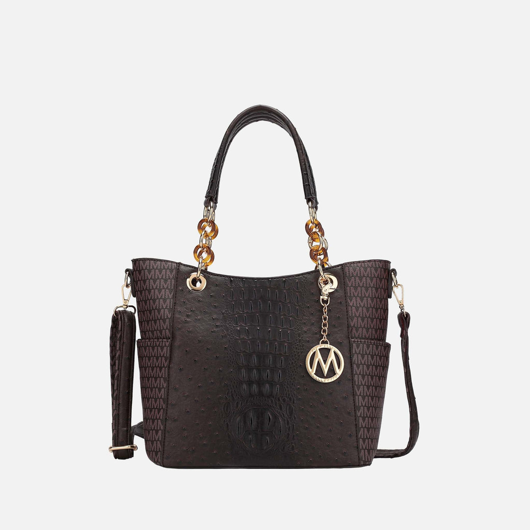 Beige MKF Collection By Mia K Miriam Signature Tote Bag