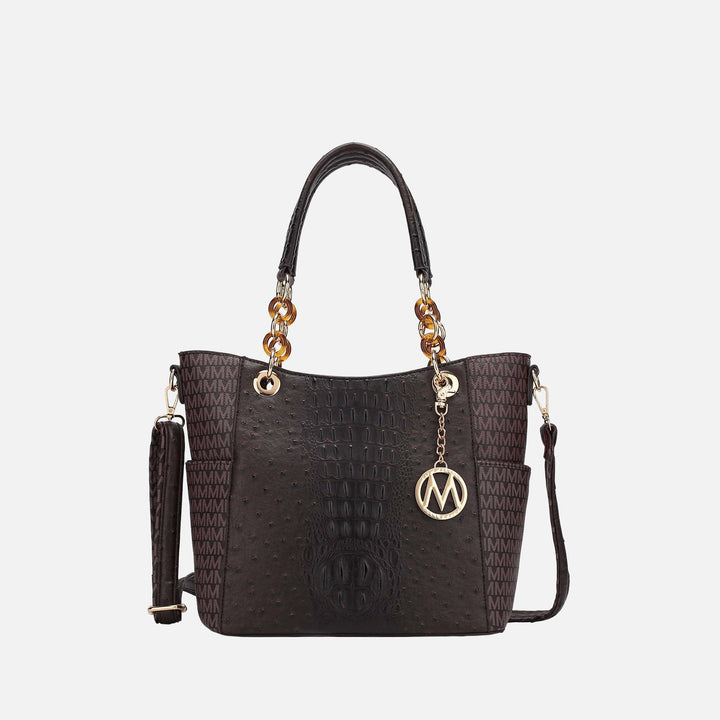 Beige MKF Collection By Mia K Miriam Signature Tote Bag