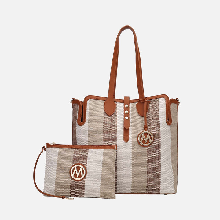 Midnight Blue MKF Collection By Mia K Juliana Tote Bag And Wristlet Set