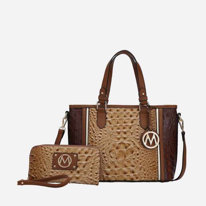 Croco Taupe MKF Collection By Mia K Lizza Tote Bag