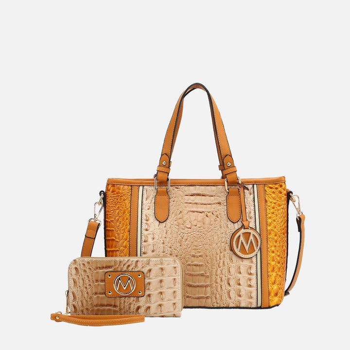 Croco Charcoal MKF Collection By Mia K Lizza Tote Bag