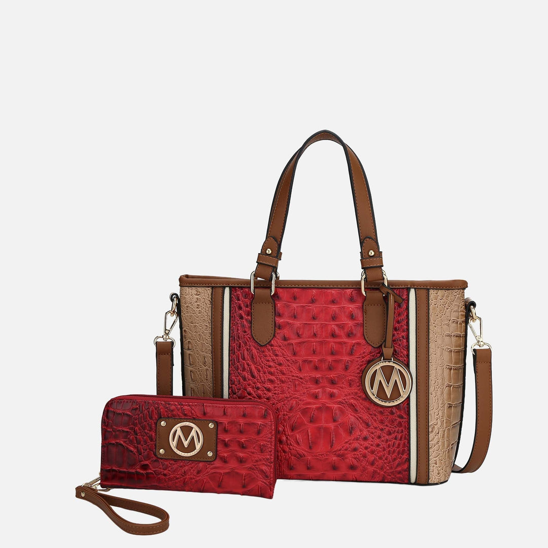 Croco Navy MKF Collection By Mia K Lizza Tote Bag